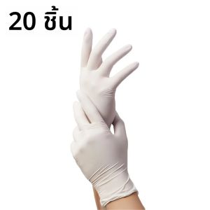 ถุงมือไนไตรล์สีขาว 20/50/100 ชิ้น สำหรับล้างจาน ถูพื้น ทำความสะอาดบ้าน อาบน้ำสัตว์เลี้ยง ถุงมือแบบใช้แล้วทิ้ง