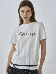 StudioFun Basic Cotton Short Sleeve T-Shirt Women Summer Loose Fit Pure Cotton White Green Short Designer Top round Neck