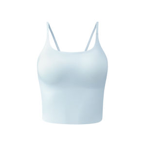 YOUKESHU | Ice Silk Camisole Vest Womens Spring Summer Short Style Inner Wear With Chest Pad Underwear White Base Tank Top