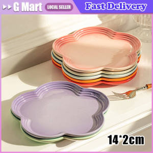 2024 Ceramic Plum Blossom Small Plate 14cm Multi Purpose Elevated Pets Bowls Multicolor Solid Color Cat Feeder Whisker