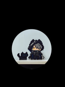 Pixel Art Figurine Materials Kit Approximately 14 Cm High Black Cat Included for Ark of Tomorrow Collectible Gaming Merchandise