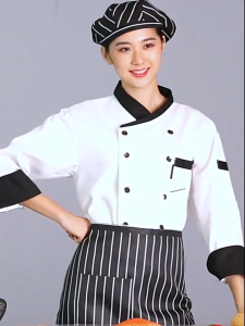 Breathable Chef Uniform Man and Momen Oilproof Multifunctional Pocket Chef Jacket/Chef Hat/Chef Apron Food Service Restaurant Chef Clothes