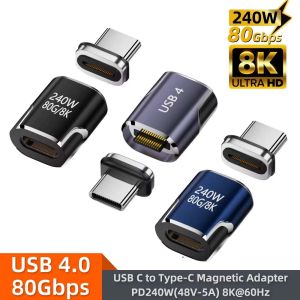 240W Magnetic USB Type C Adapter 80Gbps OTG 8K Video Fast Charging Converter for iPhone 17 16 15 14 13 Laptop Monitor Macbook