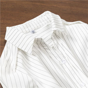 Vertical Stripe Spaghetti Loose Office Chiffon Shirt