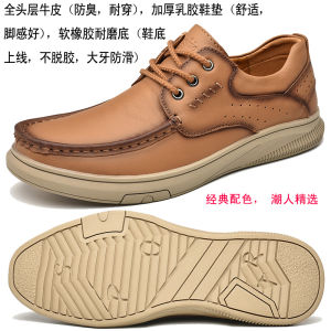 Wild Monkey Mens Casual Shoes Business Soft Bottom Breathable Top Layer Cowhide Leather Autumn Winter Dad Leisure Shoes