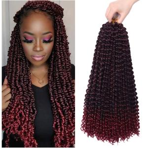 Tóc Nối Tết Kiểu Ombre Passion Twist Crochet 18 Inch Tóc Tết Tổng Hợp Dành Cho Nữ Chất Liệu Sợi Chịu Nhiệt Thấp