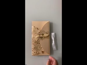 10pcs Laser Cut Wedding Invitations Card Rose Love Heart Pattern Greeting Cards with Ribbon Wedding Party Valentine Supply