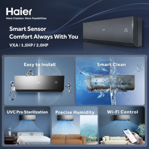 Haier 5 Star UVC Inverter AC 1.0hp UVC Sterilization WiFi Control Smart Clean 3+10 Years Warranty