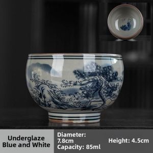DIHUANTUO | Vintage Blue and White Porcelain Underglaze Tea Cup