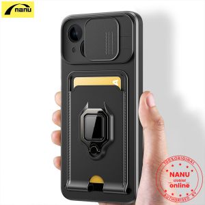 ชุดผ้า [NANU] สำหรับ Samsung Galaxy A54 และ A-serie 5G กล่องใส่แหวนกระเป๋าใส่บัตรแม่เหล็กแบบกดและดึง