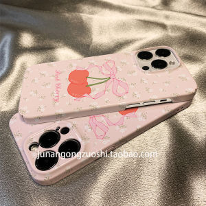 Cherry Butterfly Knot Iphone 17 pro Max Case Creative Girl Heart Illustration Lightweight Artistic Apple Compatible Shell