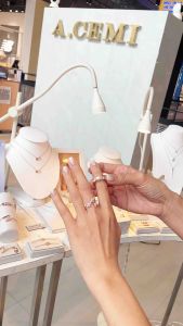 A.CEMI ผ้าเล่น Eternity Chain 1 บangle สร้อยข้อมือเงินแท้ ชูบทอง 18K โรสโกลว์