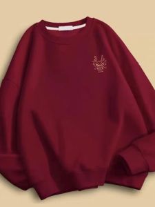 New Year National Style Wine Red Brushed Hoody Trendy Men Fashion Top Clothes Winter New Arrival Casual Loose Jacket