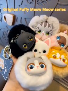 Plush Cartoon Cat Plush Toys Doll Keychain Kawaii Anime Backpack Pendant Keyring Cute Girls Gifts