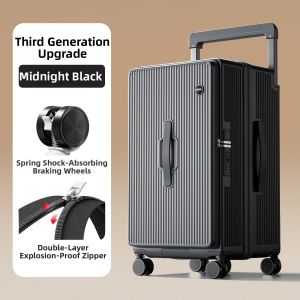 MINGJUEGONGZI | Durable Spacious Side-Opening Travel Luggage with Wide Handle