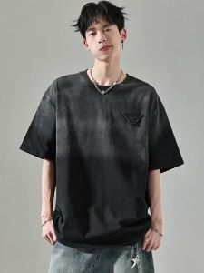 SZON | Áo Thun Tay Ngắn Vintage Tie-Dye Bông Rửa