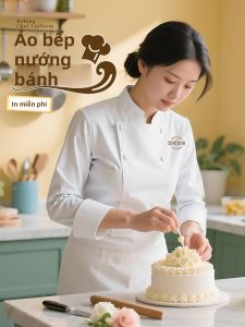 FANWUJINHUANG | Đồng Phục Đầu Bếp Có Thêu Logo Theo Yêu Cầu Áo Tay Ngắn