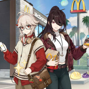 Genshin McDonalds Collaborative Fan Art Badge Transparent Card Flowing Sand Flowing Hemp Pendant