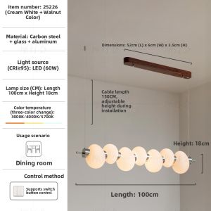 FANCY LAMP CLUB | New Long Bar Dining Room Light Creative Artistic Cream Style