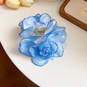 ผู้หญิง Haie คลิปสไตล์หวานคลิปวันหยุดริมทะเลสไตล์ดอกไม้ Tulle คว้า Hairpin Super Ethereal Charm Shark คลิป Headwear