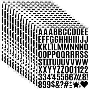 15Pcs/1inch Letter Stickers Self-Adhesive Vinyl Alphabet Number Sticker For Mailbox Sign Door Business Address Number Cards