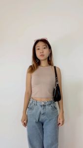 Lexy Fashion - Ryujin Halter Crop Tank Top (TANPA BRA) Atasan Polos Wanita Murah