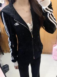 American Street Style Double Zipper Open Cardigan Hoodie Womens Spring Autumn Loose Design Waist Inward Thin Outerwear Trendy