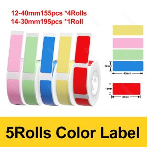 Niimbot Printer D11 D110 D101 Official Label Sticker Paper Roll Color White Transparent Clear Papers Waterproof Bag Gift Box 6/9