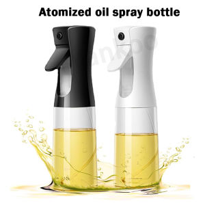 Atomized Oil Spray Bottle 200mL PET/Glass Kitchen press type fuel injection bottle Good sealing No leakage