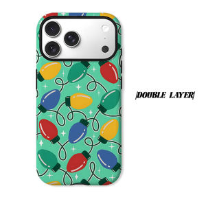 Color Christmas Bulb Phone Case for iPhone 18 17 16 15 14 13 12 11 Air Pro Max Plus Double-layer Cover