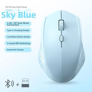 JISULIFE | Silent Charging Dual Mode Wireless Bluetooth Mouse