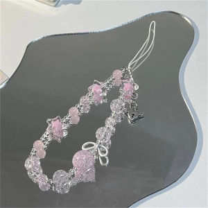 Ins Style Sweet And Cute Versatile Mobile Phone Chain Star Mobile Phone Pendant Pink CCD Pendant Bow Camera Pendant