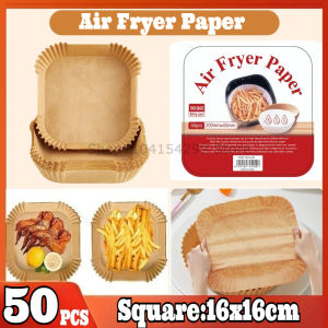 50 Packs of Non Stick Paper Lined with Air Fryer for Baking and Microwave Ovens Easy To Clean and Separate for Healthier Cooking