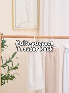 Locaupin Rotatable Hook Pants Hanger with Clip Pants Non-Slip Adult Hanger For Clothes