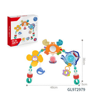 Stroller Car Seat Toys: Adjustable Stroller Arch car seat toys for babies 0-6-12 months - Montessori Sensory Travel Crib Rocking Chair Cradle activity toys for 0 3 6 9 12 24 months