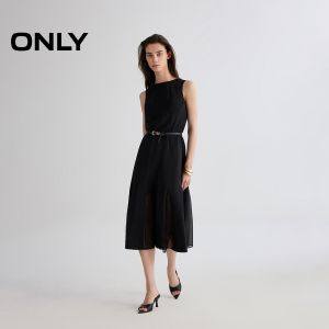 ONLY | Classic Office Sleeveless Round Neck Wide Straps Long Dress