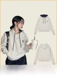 [Official Authentic Products] Muahmuah Hooded Sweatshirt Female 2024 New Arrival Small American Shoulder Autumn Winter Coat