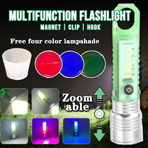 1500M Oudoor torch light Super Bright Powerful Flashlight LED Lighting Portable LED Flashlight with Side Light and Strong Magnets for Camping Hiking
