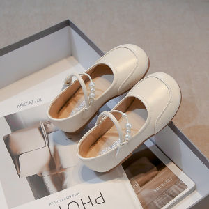 Princess Style Soft Bottom Girls Shoes Spring Summer New Arrival BB·MIQI Childrens Leather Shoes round Toe Elastic Closure