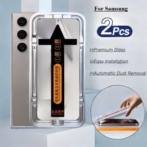 2 Pcs For Samsung Galaxy S25 Ultra S24+ S23 S22 Plus S25+ Tempered Glass Screen Protector  Auto Dust-Elimination Installation