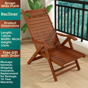 Adult Folding Recliner Bamboo Chair