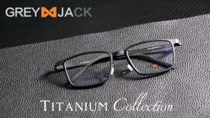 Grey Jack Frame Kacamata Kotak Bahan Titanium Style Klasik Bisnis Ringan Kokoh Bisa Minus Antiradiasi Blueray Photocromic Bluecromic 9711