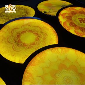 Đèn Hào Quang Phật In Tranh Trúc Chỉ DECORNOW 3040 cm Trang Trí Ban Thờ Hào Quang Trúc Chỉ MANDALA DCN-TC54