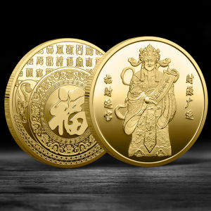 New Golden And Silver Plated Wealth Deity Commemorative Coin Metal Craftsmanship for Sales Promotion Events Small Gifts