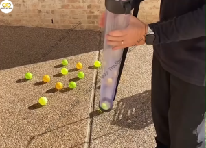 Pickleball Ball Picker Tennis Ball Retriever Holder Light Cricket Ball Collector 14 Balls Storage Tube Transparent