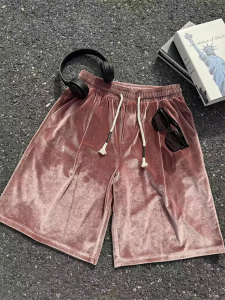 Quần Short Nam Vải Nhung Lụa Mát Mẻ Mùa Hè Mỏng Quần Thể Thao Rộng Rãi Quần Dài Năm Điểm Quần Dài Vừa Phải Quần Dài Thường Ngày