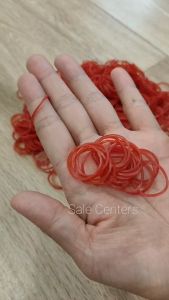 ยางรัดแหนมสีแดง ขนาด 2 cm  50/100 กรัม หนังยางจิ๋ว วงเล็ก