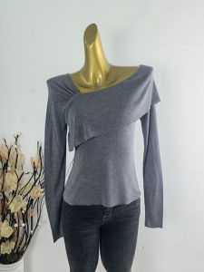 Slim Fit French Style Knitted Sweater Womens Early Autumn Fashionable Base Layer Shirt Outerwear Versatile Elastic Top