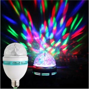 03W LED RGB Crystal Ball Rotating LED Stage Light Bulbs Disco Party Bulb