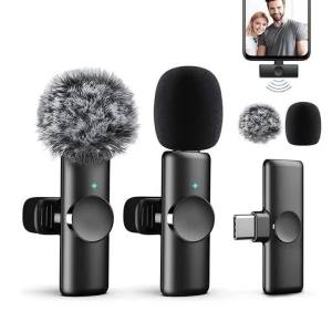 Basix | Mini Wireless Lavalier Microphone USB C Noise Cancellation Lapel Mic for iPhone 17/16/15 Video Recording Vlog